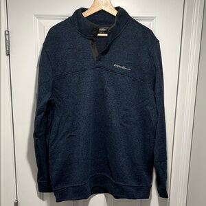 Eddie Bauer Dark Blue Quarter-Zip Fleece